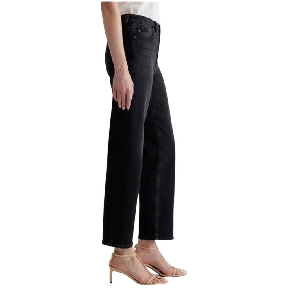AG Jeans Brinley Mid-Rise Straight Leg Jeans Women's Size 24 Genoa Black NWT